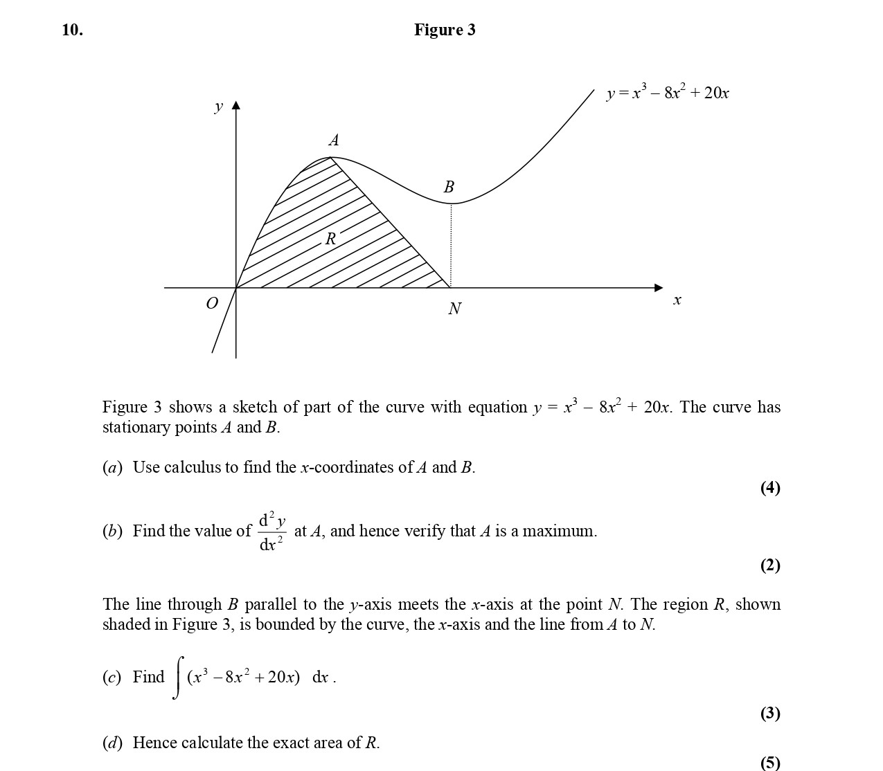 Figure-3-shows-a-sketch-of-part-of-the-curve-with-equation-$y-=-x^3---8x^2-+-20x$-Edexcel-A-Level Maths Pure-Question 2-2006-Paper 2.png